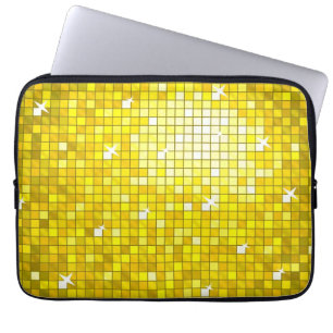 Diskot belägger med tegel gul laptop sleeve 13