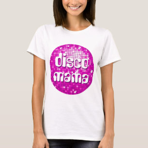 Diskot belägger med tegel Nano rosa diskomamma T-shirt