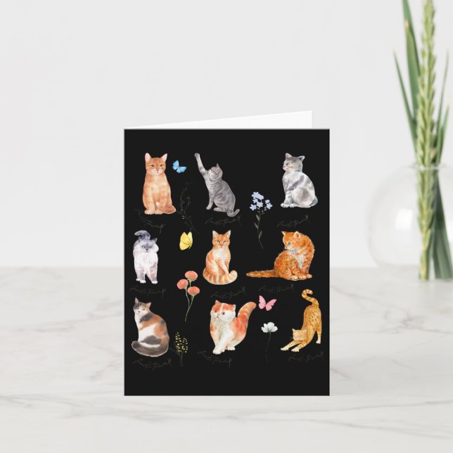 Diskret antitrump Kitten Cat Blommigt Policy Cat Kort (Framsida)