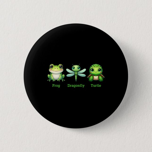 Diskret antitrump Politiskt humor Frog Dragonfly T Knapp (Framsida)