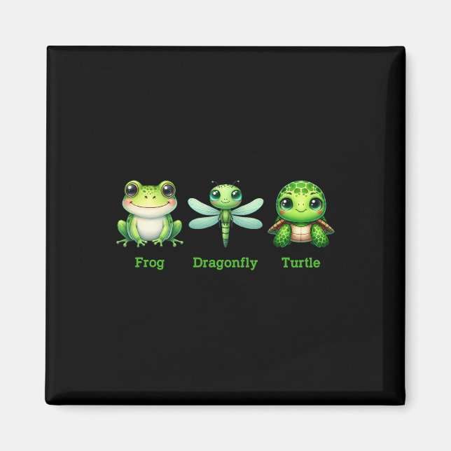 Diskret antitrump Politiskt humor Frog Dragonfly T Magnet (Framsidan)