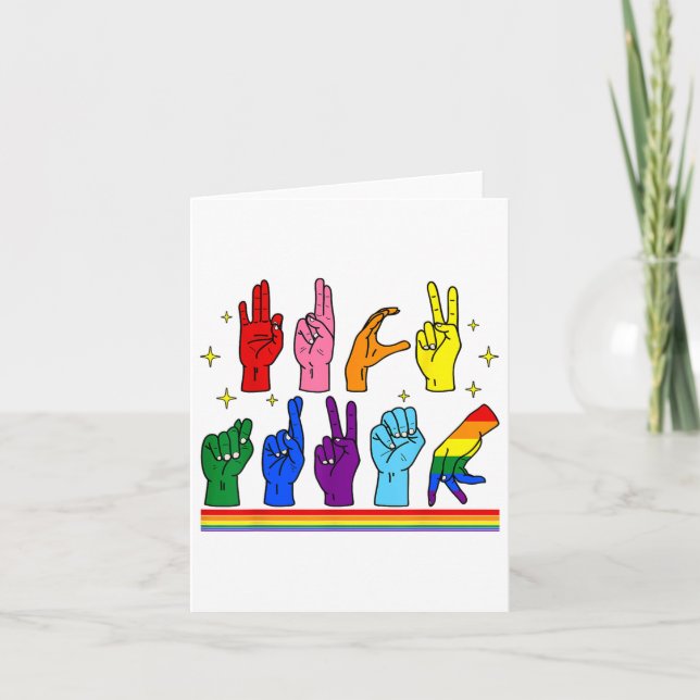 Diskret antitrumpsigneringsspråk Lgbtq+ Resist Kort (Framsida)