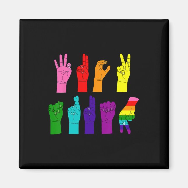 Diskret antitrumpsigneringsspråk Lgbtq+ Resist Magnet (Framsidan)