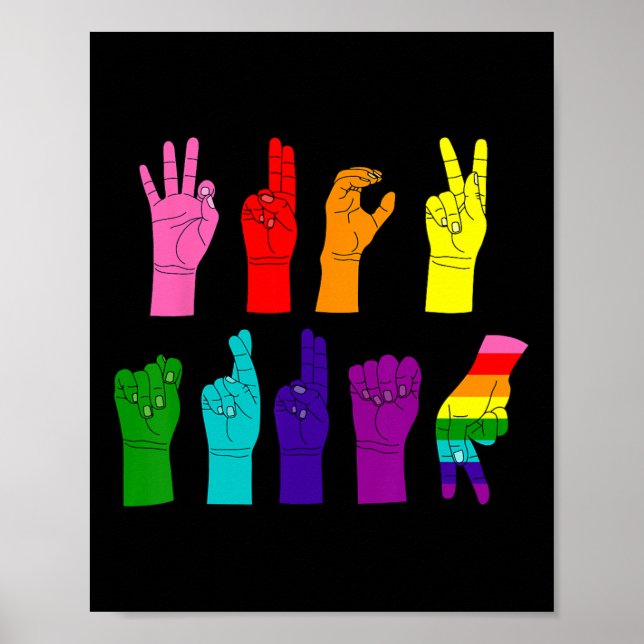 Diskret antitrumpsigneringsspråk Lgbtq+ Resist Poster (Framsidan)