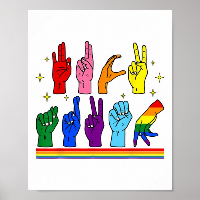 Diskret antitrumpsigneringsspråk Lgbtq+ Resist Poster (Framsidan)
