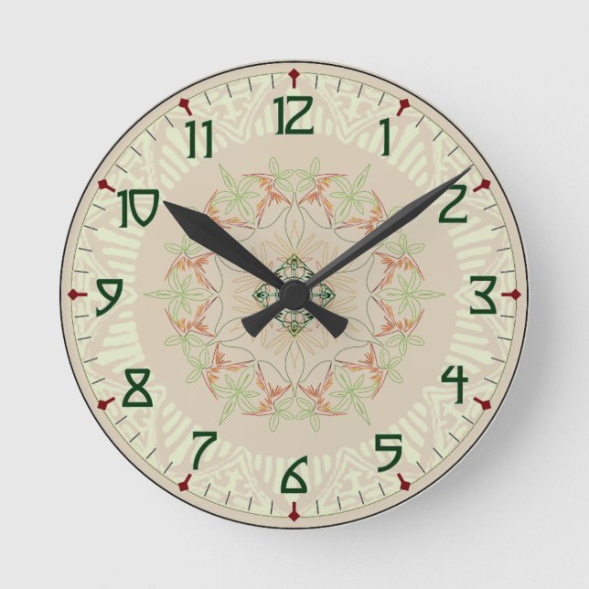 Diskret Art Deco-klocka Rund Klocka (Framsida)