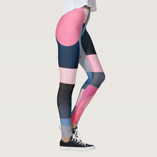 Diskret blåsbildning och Pinks i geometrisk abstra Leggings (Höger)