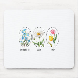 Diskret Blommigt 8647 Trumpblommor Glöm mig inte D Musmatta