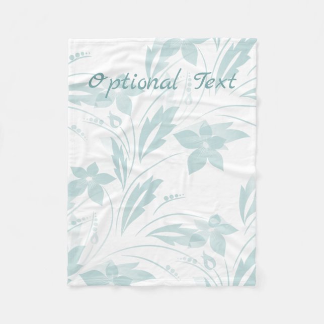 Diskret Blommigt i Blues Fleecefilt (Framsidan)