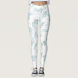 Diskret Blommigt i Blues Leggings