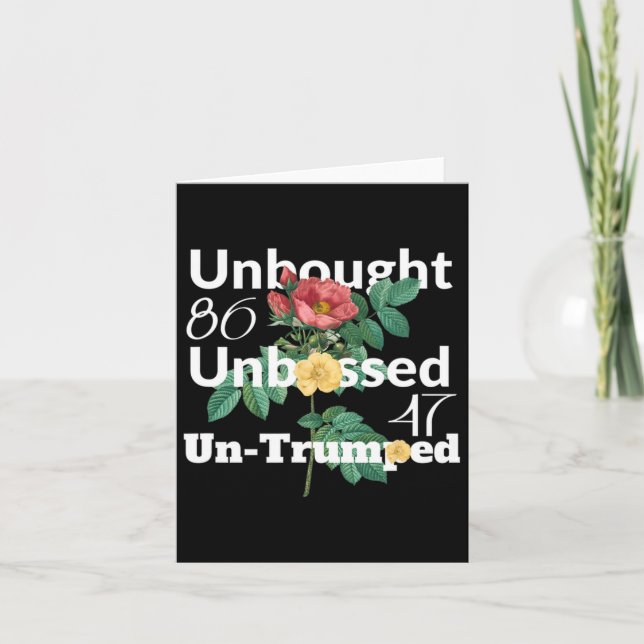 Diskret Blommigt Oköpt Obossed Un-trumped 8647 R Kort (Framsida)