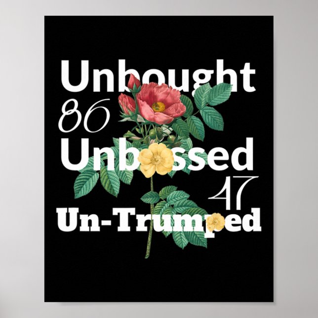 Diskret Blommigt Oköpt Obossed Un-trumped 8647 R Poster (Framsidan)