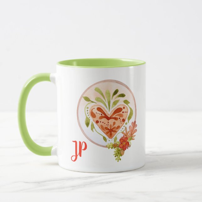 Diskret Blommigt, Personlig Mugg (Vänster)