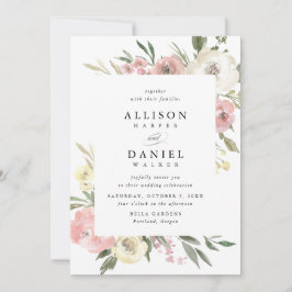 Diskret blommor | Bröllopsinbjudan Ram Inbjudningar