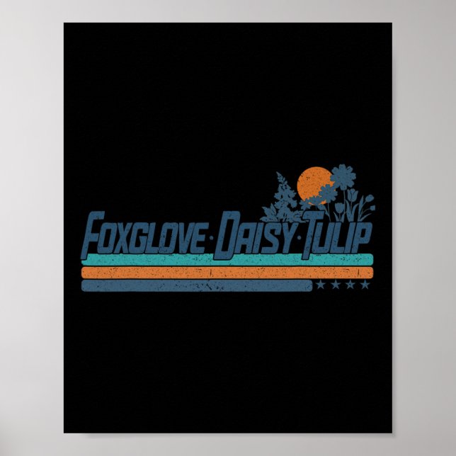 Diskret Boho Flowers Trump Resistt Shirt Foxglove  Poster (Framsidan)