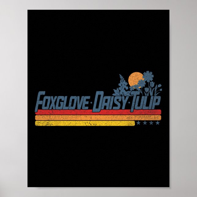 Diskret Boho Flowers Trump Resistt Shirt Foxglove  Poster (Framsidan)