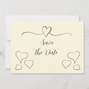 Diskret Cream Calligraphy-hörn sparar datumet Spara Datumet