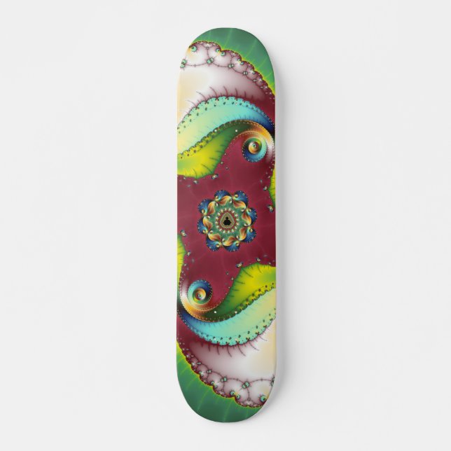 Diskret glöd - Fractal Art Skateboard Bräda 19,5 Cm (Framsida)