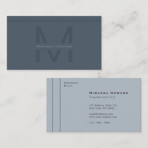 Diskret Grått-minimalistiskt Monogram-Affärskort Visitkort