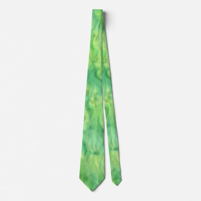 Diskret Grönt Flames Tie Slips (Framsida)