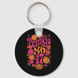 Diskret Groovy Retro Pendejo-Blommigt-antitrump Nyckelring
