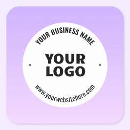 Diskret lätt Lila och Logotyp för ditt företag Fyrkantigt Klistermärke