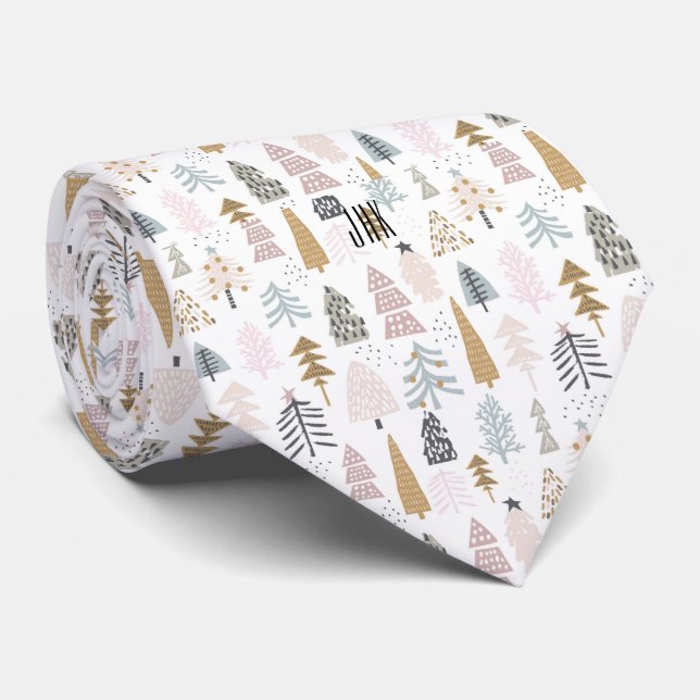 Diskret Monogram Land Julgran Mönster Slips (Rullad)