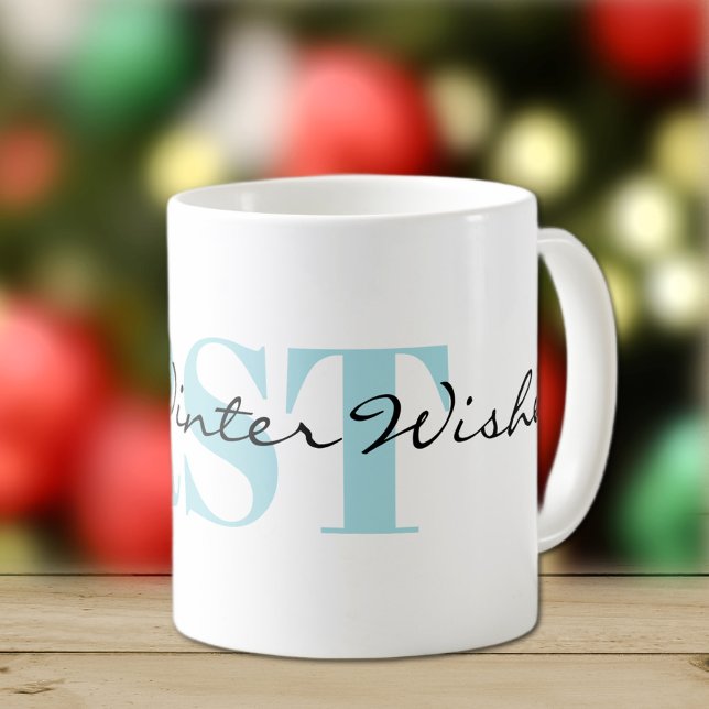 Diskret Monogram och Warm Winter Önskemål Kaffemugg (Skapare uppladdad)