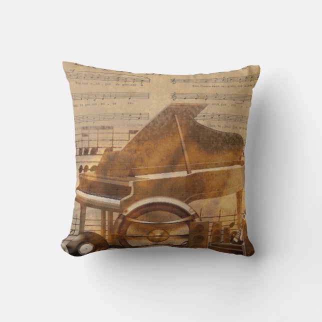 Diskret musik älskare cushion, piano, instrument kudde (Framsida)