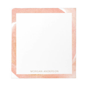 diskret persikö floral monogram anteckningsblock