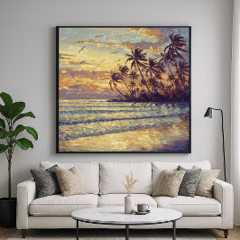Diskret persikoljus - Impressionism Stil liggande Poster