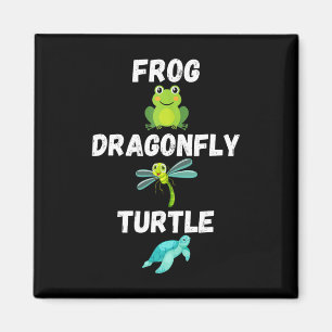 Diskret Politiskt humor Frog Dragonfly Turtle Magnet