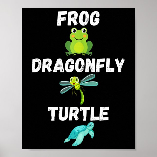 Diskret Politiskt humor Frog Dragonfly Turtle Poster (Framsidan)