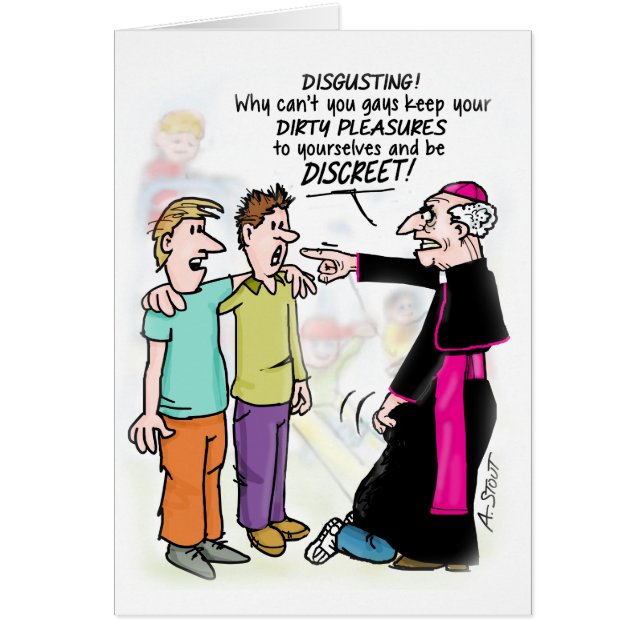 Diskret präst hälsningskort (Framsidan)