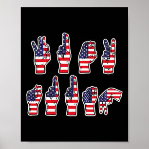 Diskret resttrumpens signaturspråk 4 juli poster