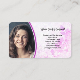 Diskret Rosa Blommig Bakgrund Professionell Foto Visitkort