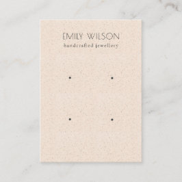 Diskret Rosa Keramic Struktur 2 Earing Visning Visitkort