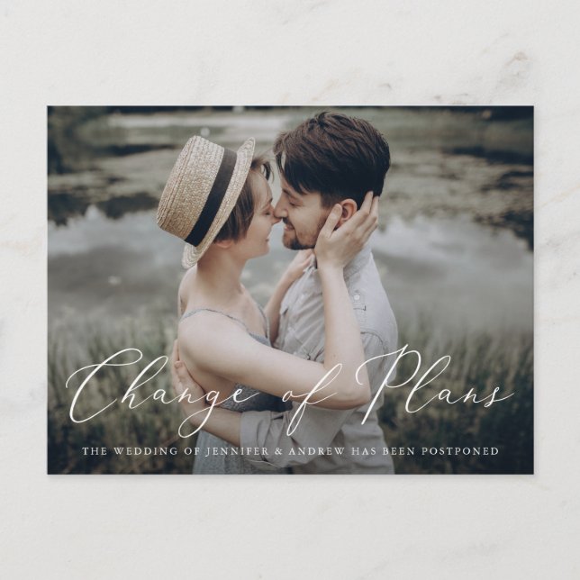 Diskret skript Ändring av planer Uppföljning Meddelande Vykort (Framsida)