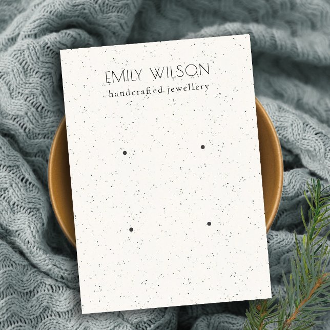 Diskret soft White Ceramic Struktur 2 Earing Visni Visitkort (Skapare uppladdad)