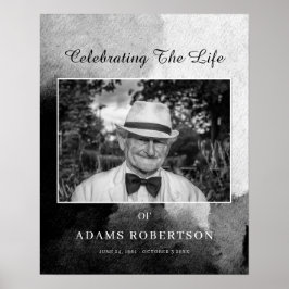 Diskret svart-vit välkomstbild för begravning poster