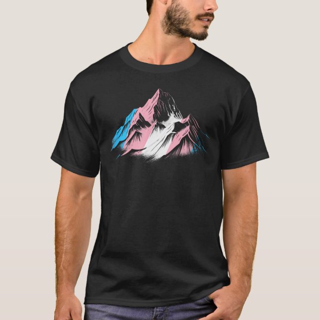 Diskret Transpersonella Pride Månaden Bergswandrin T Shirt (Framsida)
