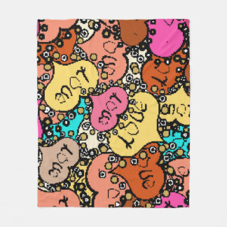 Diskret vintage mönster med liten orange, svart oc fleecefilt