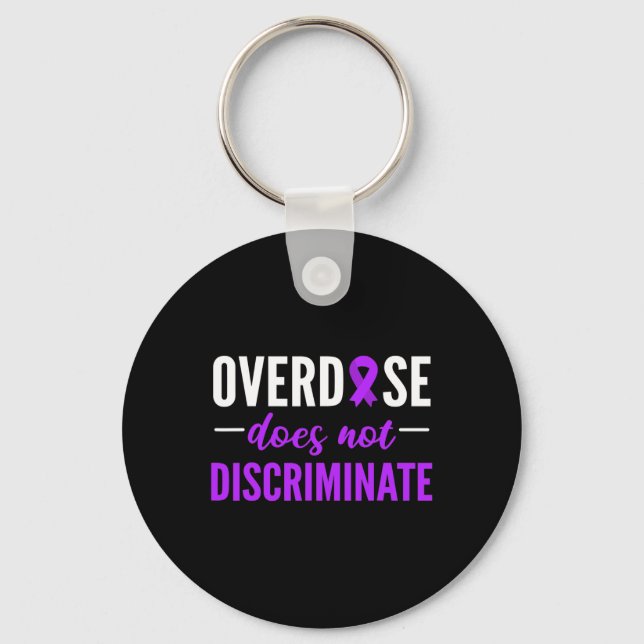 Diskriminerar inte lila band design citat  nyckelring (Framsida)