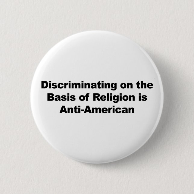 Diskriminering av religionen är antiamerikansk knapp (Framsida)