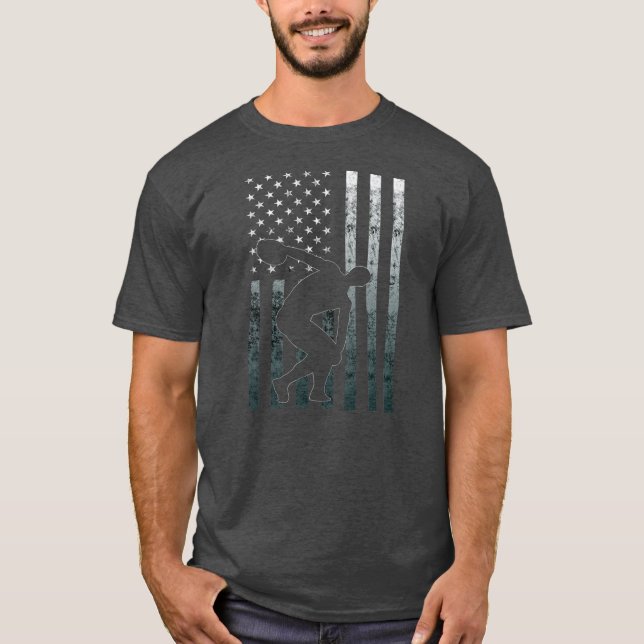 Diskus mindre Amerika-Vintage T Shirt (Framsida)
