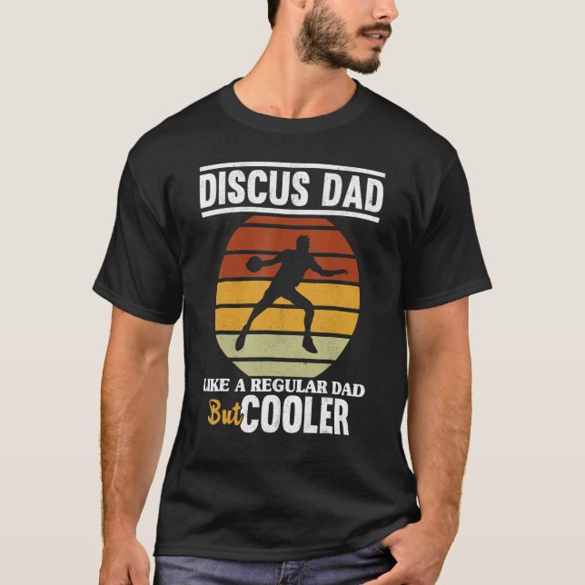 Diskus Pappa Thrower Track och Fält Far-rotning T Shirt (Framsida)