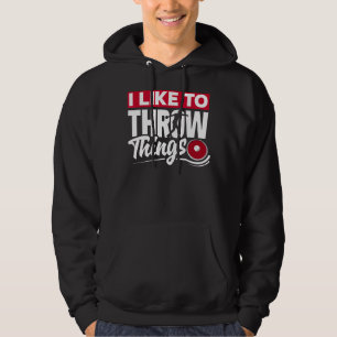 Diskus som kastar diskussioner om halshuggning och hoodie