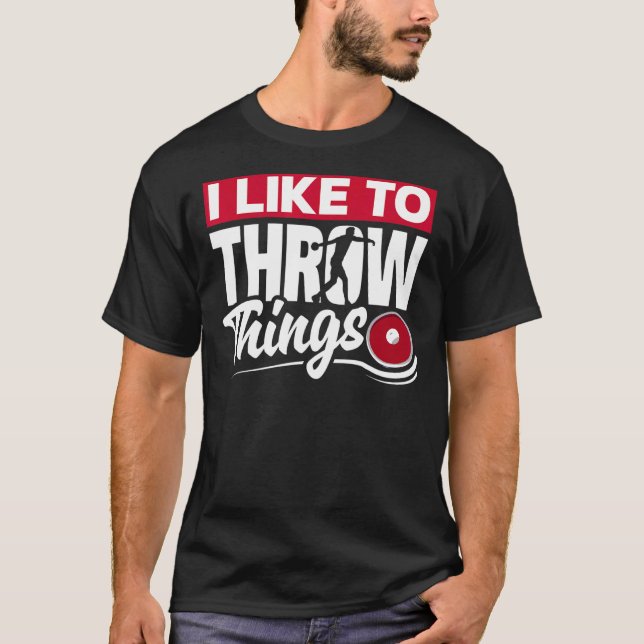 Diskus som kastar diskussioner om halshuggning och t shirt (Framsida)