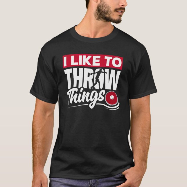 Diskus som kastar diskussioner om halshuggning och t shirt (Framsida)