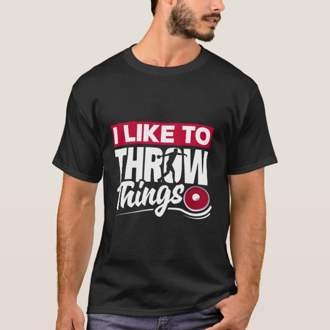 Diskus som kastar diskussioner om halshuggning och t shirt (Framsida)